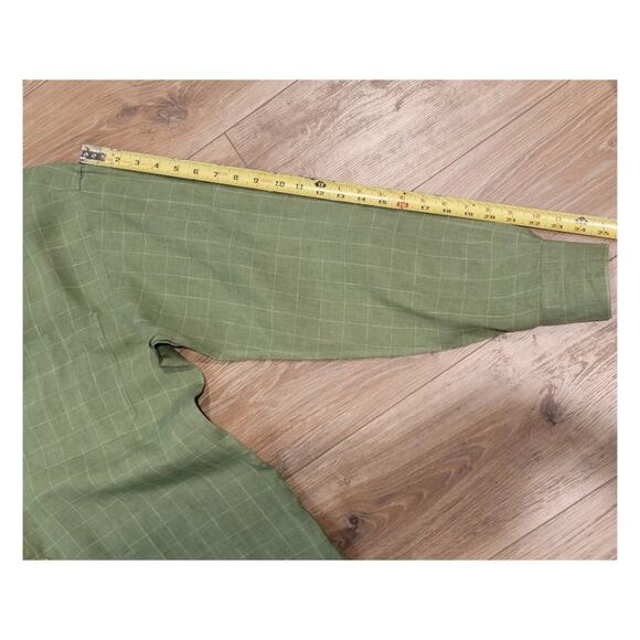 Scott Barber Linen Shirt Men's Medium Long Sleeve Preppy Office Green Colorful - Picture 9 of 11